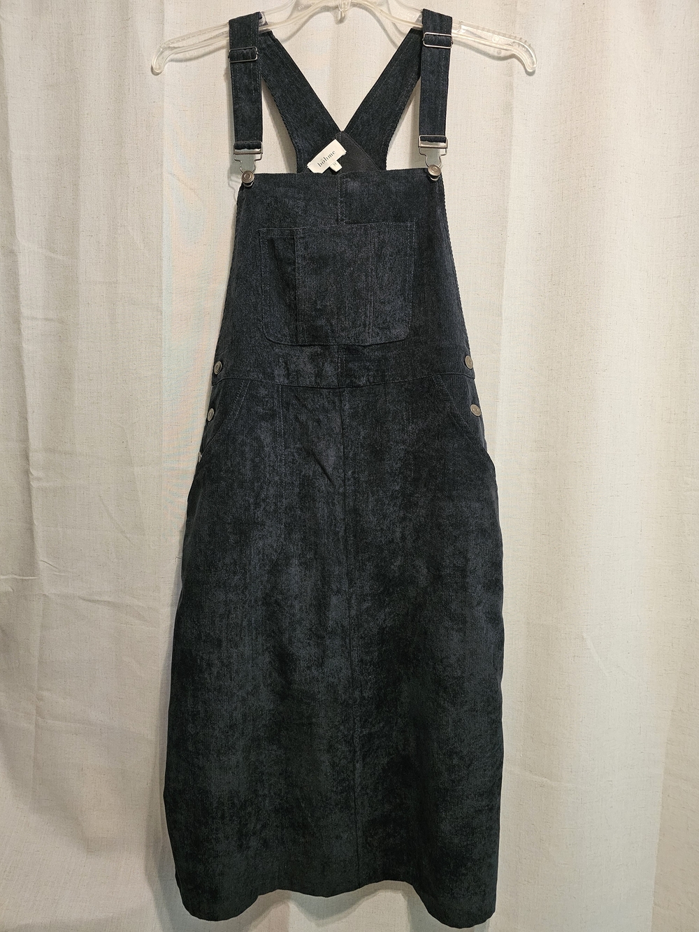 Bohme Women’s Black Corduroy Overall Dress